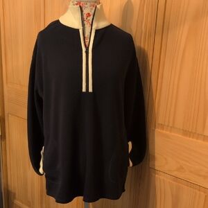 Krimson Klover Navy Pullover with Cream Details